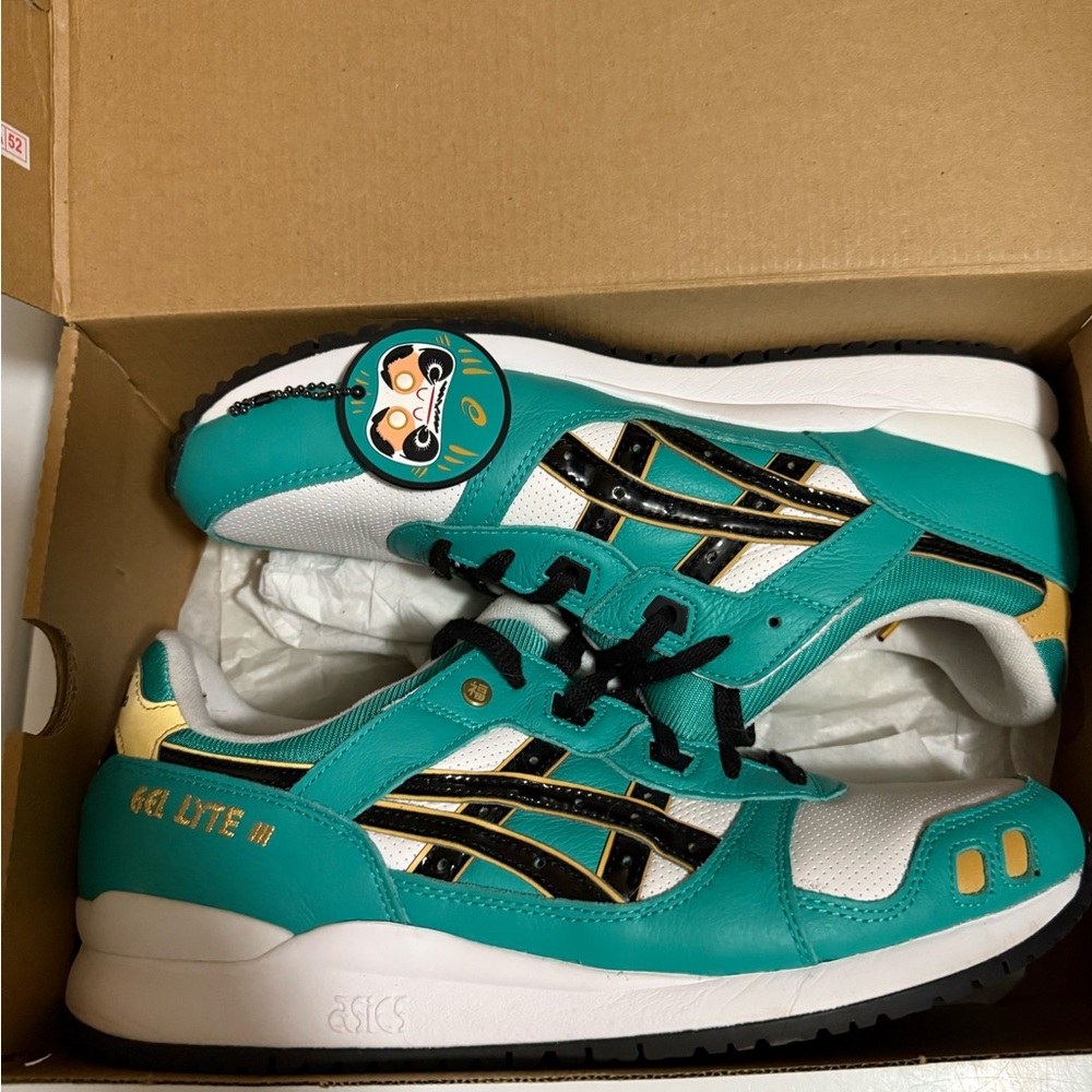 ASICS Gel-Lyte III OG Teal and Gold Sneakers